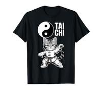 Tai Chi Cat Kung Fu Pose Yin Yang Artes Marciales Camiseta