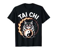Tai Chi Cat Yin Yang Gordito Mainecoon Artes Marciales Fuego Gato Camiseta