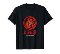 Tai Chi Chuan Camiseta gráfica económica, Hombre, Negro, L