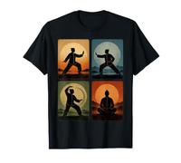 Tai Chi Collage Retro Atardecer Bienestar Espiritual Artes Marciales Camiseta