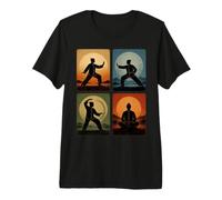 Tai Chi Collage Retro Atardecer Bienestar Espiritual Artes Marciales Camiseta Premium