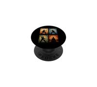 Tai Chi Collage Retro Atardecer Bienestar Espiritual Artes Marciales PopSockets PopGrip Adhesivo