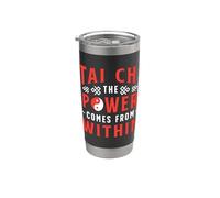 Tai Chi El poder proviene del Tai Chi marcial chino Vaso térmico de acero inoxidable de doble pared