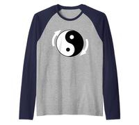Tai Chi Flujo Estado Tao Ying Yang Equilibrio Cuerpo Mente Espíritu Camiseta Manga Raglan