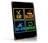 Tai Chi Master Metal Tin Sign School Kung Fu Poster For Dojo Studio Room Lounge Wall Hanging 8 X 12 inch