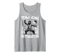 Tai Chi Mono Yin & Yang Pose Artes Marciales Estilo Vintage Camiseta sin Mangas