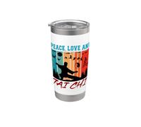 Tai Chi Principiantes/Estudiante de Tai Chi. Paz, Amor y Tai Chi Vaso térmico de acero inoxidable de doble pared
