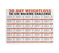 Tai Chi Walking Challenge Poster Motivational Fitness Goal for Daily Steps Practice Wall-Art for Home Gym or Office Decor(Framed,16X24inch(40X60cm))