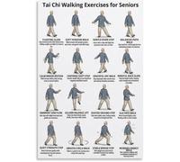 Tai Chi Walking for Elderly Poster Balance Strength Training Canvas Print Wall-Art for Exercise Room Bedroom Living Room Decor