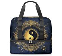Tai Chi Yin Yang - Bolsa deportiva de lona para mujeres, hombres, niños y niñas, 21 L, para fin de semana, para viajes, gimnasio, yoga, color, Big, Organizador de bolsas