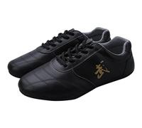 Tai Chi Zapatos para Los Hombres De Artes Marciales Zapatos De Las Mujeres De Cuero Tai Chi Kung Fu Zapatos De Entrenamiento, Zapatos De Taekwondo, Kong Fu Zapatos para Caminar(Size:44EU,Color:Negro)