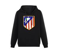 TAI DU Atlético de Madrid Black Printing Graphic Mens Sweatshirts Unisex Hooded, Negro , M