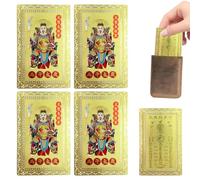 Tai SUI Amulet 2026 4PCS Tamaño de Bolsillo Feng Shui 2026 Amuleto Año del Caballo Tarjetas de bendición para Suerte, armonía y Prosperidad 3.2x2 Pulgadas