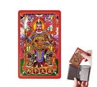 Tai Sui Cards - Tarjeta de bendición portátil para el año del caballo en tamaño de bolsillo, material de cobre, 6 x 9,5 cm, 7,5 g, accesorio ligero para hombres, mujeres, adolescentes y adolescentes