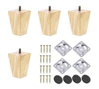 TAIANJI 4Pcs Patas Madera para Muebles 10cm Patas Mesa Madera Patas Sofa Madera, Patas Sofa de Muebles de Madera Oblicuas para Sofá Tocador y Gabinete de Estilo de Mediados de Siglo