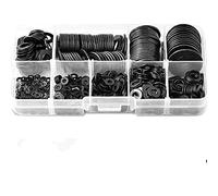 TAIANJI 684 Piezas Arandelas de Acero M2, M2,5, M3, M4, M5, M6, M8, M10 M12 Arandelas Planas Metal para fontanería y bloqueo(Negro)