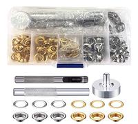 TAIANJI Acero Inoxidable Ojales 6mm, Kit de Herramienta de Ojetes, Arandelas de Ojal, Ojales Metalicos Kit, Kit Ojetes Metalicos para Toldos Lona Ropa Cortinas Manualidades Bricolaje
