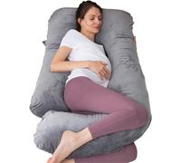 TaiBest Almohada de embarazo de cuerpo completo en forma de U con funda extraíble para mujeres de maternidad, almohadas de embarazo para dormir, apoyo para espalda, piernas, vientre, almohada de