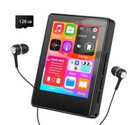 Taichaeu Lettore MP3 da 128 GB con Bluetooth - Schermo Touch Screen Completo da 2,4 pollici, Radio FM, registratore, suono HiFi, supporto di espansione Fino a 512 GB, cuffie con cavo incluse