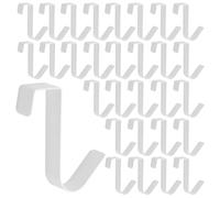 TAICHEUT 30 ganchos resistentes para puerta, reversibles de acero al carbono, resistentes a los arañazos, para ropa, toallas en el baño, cocina (blanco)