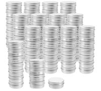 TAICHEUT 96 latas de aluminio de 40 x 18 mm, 15 ml, tarros de metal de 0.5 onzas, recipientes de tapa de rosca de metal para manualidades, velas, bálsamo labial, almacenamiento de viaje