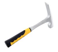 TAICHEUT Martillo de ladrillo de 680.4 g con mango antideslizante, geólogo, cabeza plana, geología, martillo fósil para minería
