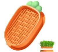 Taicols Zanahoria - Bandeja de hierba para gatos hidropónica sin suelo de hierba para gatos, fácil de cultivar, herraje de hierba para gatos con kit de crecimiento, kit de cultivo de hierba para gatos