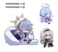 TaiCy Honkai Star Rail Soporte Acrílico Magnético 2-en-1: Incluye 3 Personajes y un Sofá - Utilizable como Soporte de Exhibición o Imán de Nevera, Regalo Coleccionable (Star-Magnetic Stand-Sunday)