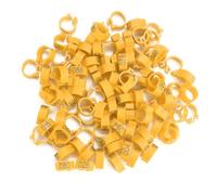 Taidda 100 Anillos de Bandas para Patas de Paloma con Letras de Plástico Numeradas de 8 Mm, Diseño de Clamp/Holder, Anillos para Pájaros Resistentes Al Desgaste para Pájaros Adultos, Peso 400 G, 6