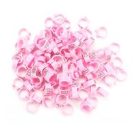 Taidda 100 Anillos de Bandas para Patas de Paloma con Letras de Plástico Numeradas de 8 Mm, Diseño de Clamp/Holder, Anillos para Pájaros Resistentes Al Desgaste para Pájaros Adultos, Peso 400 G, 6