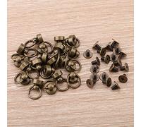 Taidda 20 Piezas Sujetadores de Remaches de Hierro y Latón para Bolsas Artesanales de Cuero, Tornillos de Cadena para Funda de Teléfono, 8mm, Cuatro Colores para Fabricantes de Cinturones y Bolsos