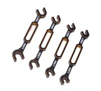 Taidda 4 Llaves RC, 3.0 3.2 .5 .7 4.0 5.0 6.0 Mm RC Tensor Removedor, Herramienta de Rótula de Tuerca con Construcción de Aleación de Aluminio, Ideal para Coches, Camiones, Barcos y Drones (GOLD)