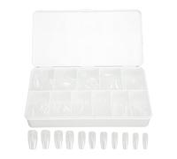 Taidda 550 Puntas de Uñas Transparentes Ultrafinas sin Costuras para Arte de Uñas DIY, Puntas de Transpirables para Salones de, Acrílicas, Esmalte de Gel, para Bodas/fiestas, Blanco/transparente