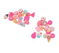 Taidda Abalorio de Comida de Postres Variados para Proyectos de Manualidades, Regalo Ideal para Familiares, Amigos y Más, 30 Piezas de Material de Decoración para Horquillas, Marcos de Fotos y