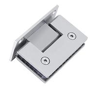 Taidda Abrazadera de Bisagra para Puerta de Ducha de Pared a Vidrio sin Marco para Puertas de 8-12 Mm, Media Placa de 90 Grados, Acero Al Carbono Negro, Función de Cierre Automático para Baño