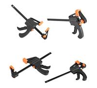 Taidda Abrazadera F de Plástico para Carpintería, Herramienta de Compresión de Liberación Rápida de Trinquete Duradera para Dispositivos de Mano DIY, Embalaje de Muebles, Negro + Naranja