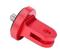 Taidda Adaptador de Trípode Aleación de Aluminio Liviana y Duradera para Cámaras con Orificio de 1/4 de Pulgada, para Cámaras de Apuntar y Disparar de Acción, Rojo/Negro/Azul (Rojo)