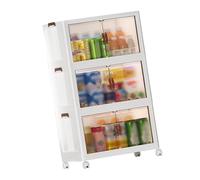 Taidda Armario de Almacenamiento Plegable Multifuncional, Organizador de Aperitivos para Niños, Armario de Plástico para Dormitorio para bebé (3 Capas)