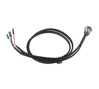 Taidda Botón de Encendido LED de Metal Niquelado con Cable, Luz de un Punto, Vida útil de la Lámpara de Horas, para Personalizar el Chasis, Opciones de Luz Azul/roja (led azul)