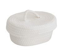 Taidda Caja de Almacenamiento de Escritorio con Cuerda de Algodón, Organizador Ligero y Respetuoso con la Piel para Agujas de Aperitivos de Maquillaje, para el Hogar, Oficina, Guardería (Blanco