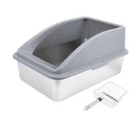 Taidda Caja de para Gatos de Acero Inoxidable Bandeja de de Metal XL con Parte Superior Abierta para Gatos Grandes con Lados Altos Diseño Espacioso Fácil de Limpiar 23,62 X 15,75 (L)