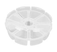 Taidda Caja Organizadora Redonda de Plástico Transparente con 8 Rejillas para Joyería, Cuentas Artesanales, Portátil y Duradera para Entusiastas del Bricolaje, Transparente