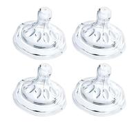 Taidda Chupete de Silicona Líquida de Gran Diámetro, No Cólico para Bebés de Más de 12 Meses, Fácil de Limpiar, Transparente, Juego de 4 Uds.