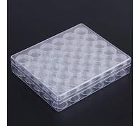Taidda Contenedores de Almacenamiento de Cuentas de Joyería de Plástico Transparente con Caja Compacta para Exhibición de Arte de Uñas para Mini Artículos, 30 Frascos Redondos para Aretes, Anillos,