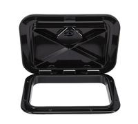 Taidda Cubierta de Escotilla de Barco Rectangular Negra Duradera, Tapa de Cubierta Marina Impermeable para Yates y Veleros