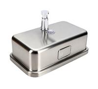 Taidda Dispensador de Jabón Manual de Acero Inoxidable Comercial para Montaje en Pared, Dispensador de Jabón Prensa Manual Montado en la Pared, Diseño de Espejo Convexo Aumento (Cepillado)