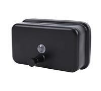 Taidda Dispensador de Jabón Manual de Acero Inoxidable Comercial para Montaje en Pared, Dispensador de Jabón Prensa Manual Montado en la Pared, Diseño de Espejo Convexo Aumento (Black)