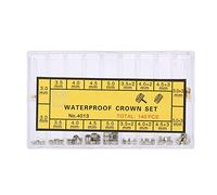 Taidda 【Especial de Año Nuevo 2021】 Watch Crown, Watch Crown Durable Watch Crown Parts Set Lote Reemplazo de una Cabeza Plana de cúpula Dorada y Plateada para Reloj de Cuarzo y Reloj mecánico