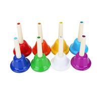 Taidda Exquisito Juego De Campanas De Mano De Colores De 8 Notas, Juguete Musical para Niños, Ilumina La Enseñanza Musical, Adecuado para Niños, Metal, Paquete De 8