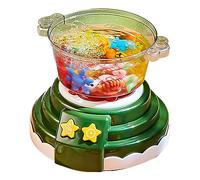 Taidda Exquisitos Juguetes de Cocina para Hacer Ollas Calientes para Niños, con Simulación de Luz de Sonido de Burbujas, Máquina de Ollas Calientes DIY para Niñas, Juguetes para para Niños (Green)